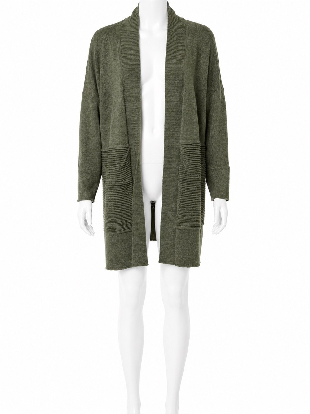Lululemon Sit In Lotus Wrap Cardigan Olive Green Merino Wool Sweater Size 12